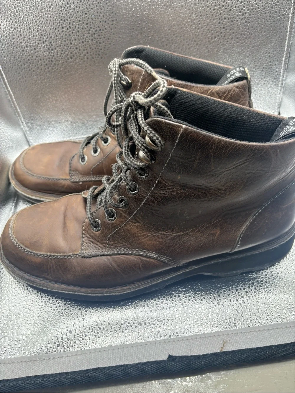 DR. MARTENS Kameron Mock Toe Brown Leather Lace Up Ankle Boots Mens Size 11